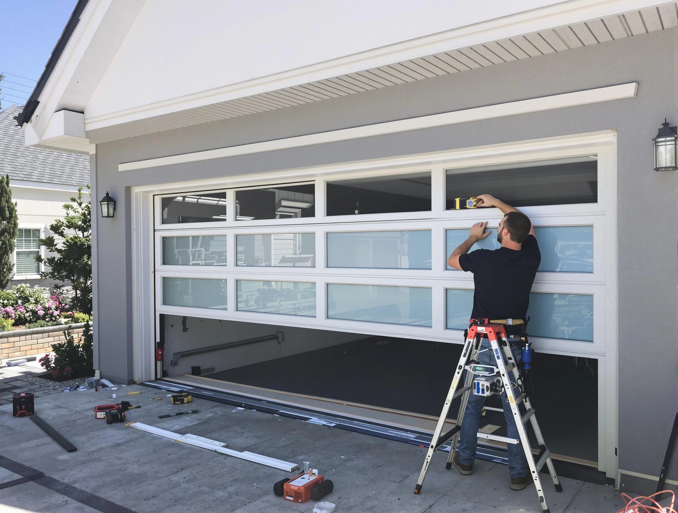 Wellesley Garage Door Repair team performing garage door replacement in Wellesley