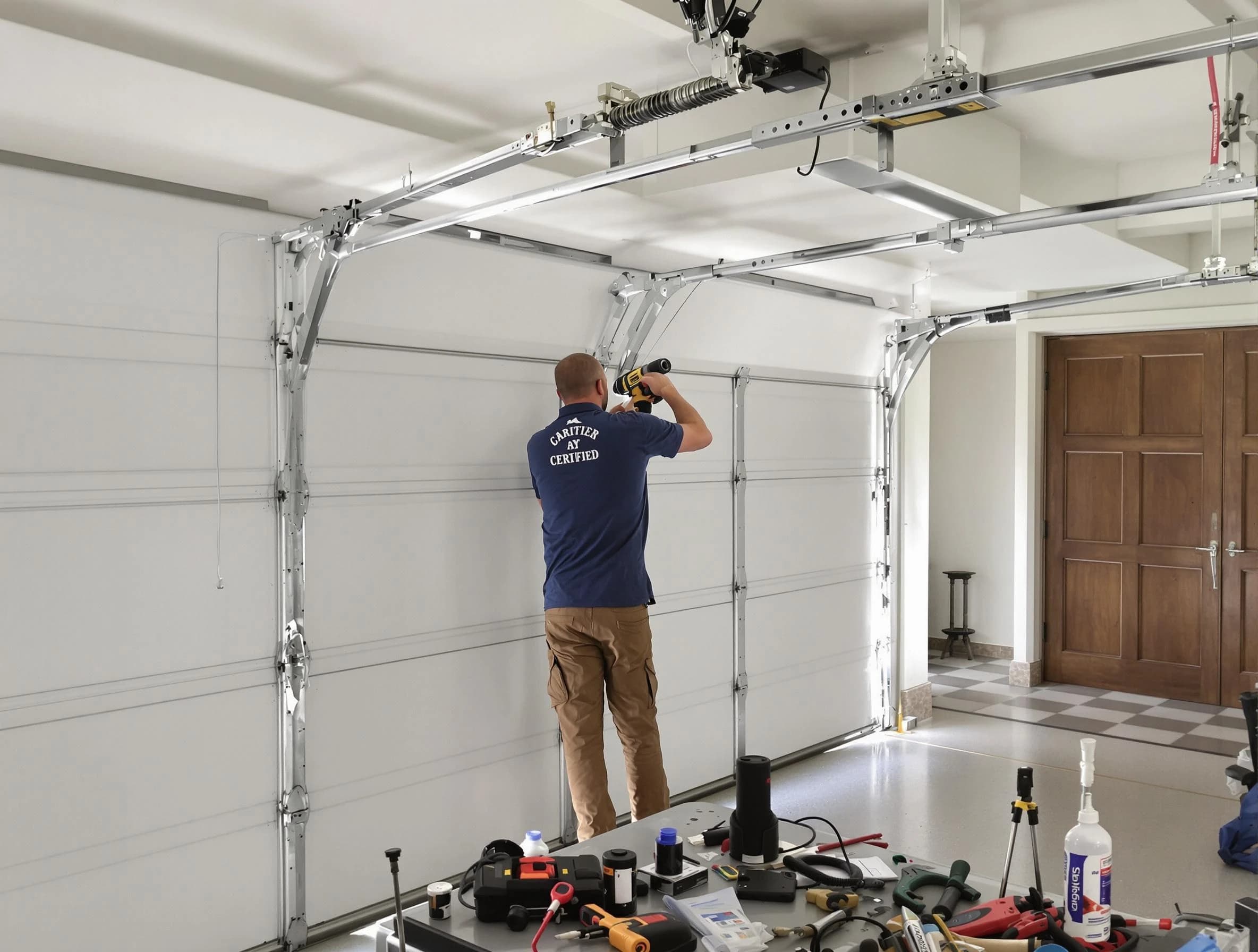 Wellesley Garage Door Repair certified technician performing precision garage door repair in Wellesley