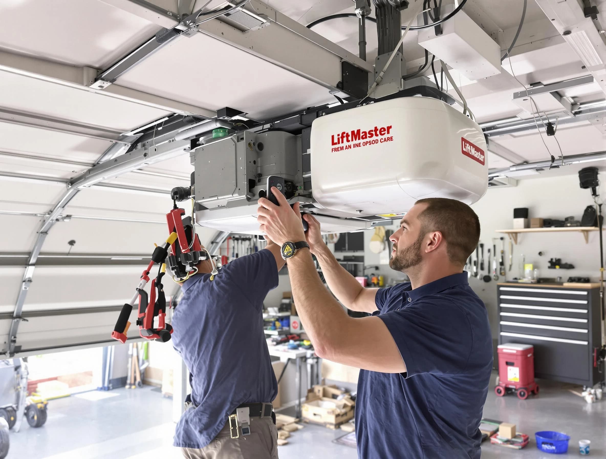 Wellesley Garage Door Repair technician performing advanced diagnostics on garage opener in Wellesley