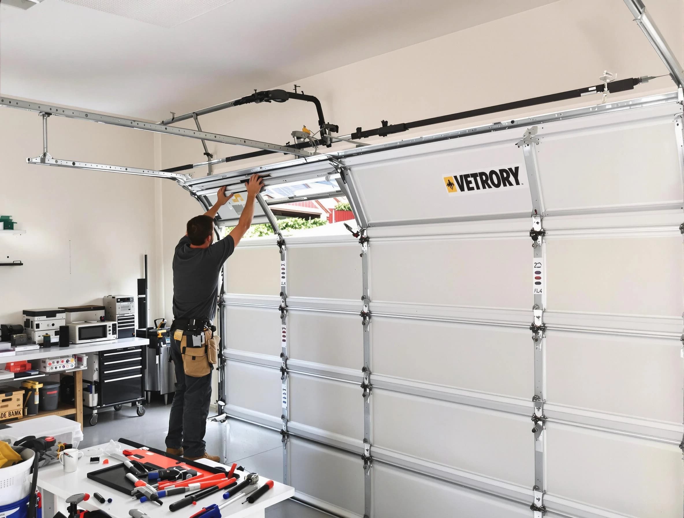 Wellesley Garage Door Repair technician performing section replacement in Wellesley