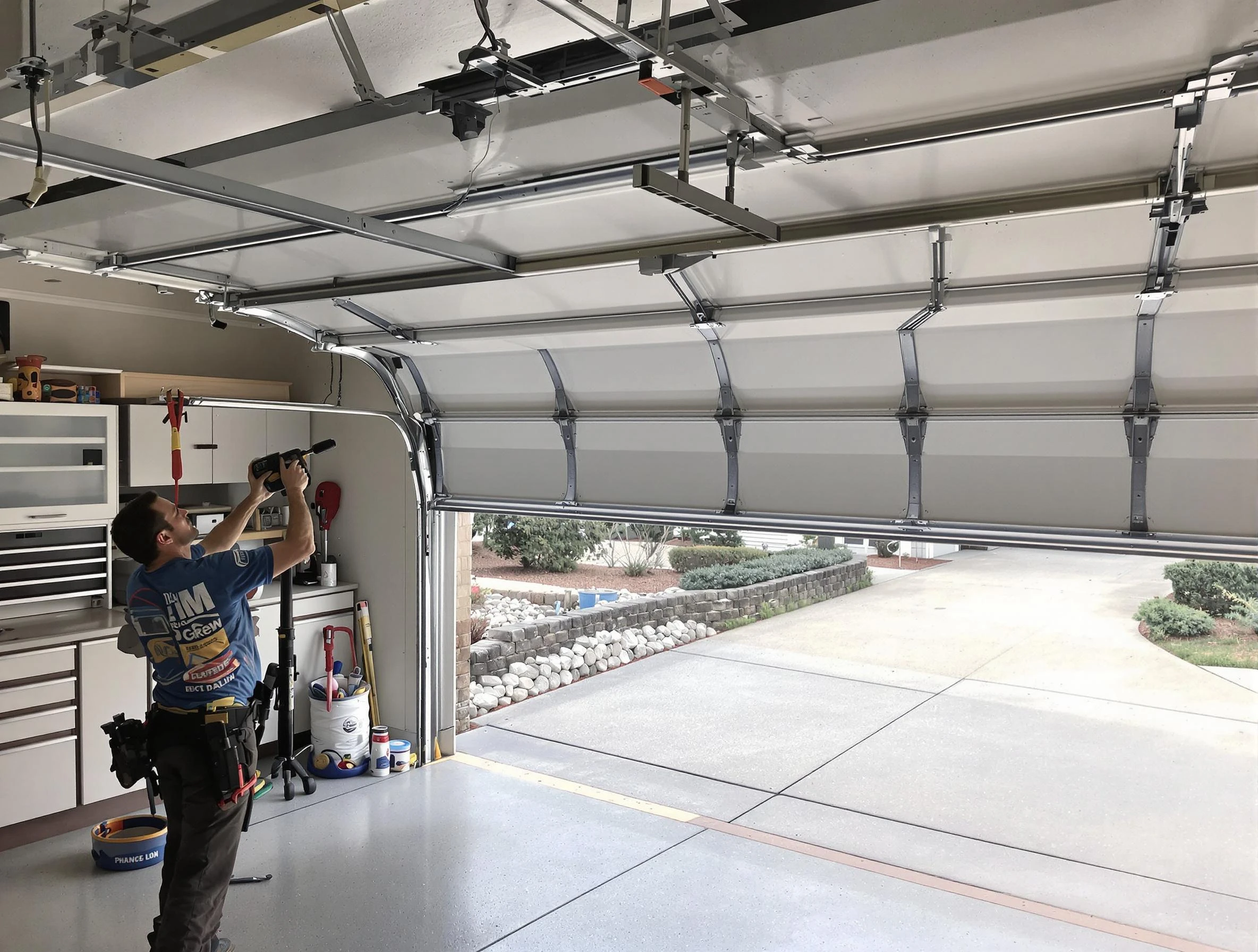 Garage door track repair service by Wellesley Garage Door Repair in Wellesley